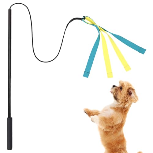 Dog Tug Toy com Flirt - Cão Teaser com Tug Toy | treinamento flexível para cães estimação, bastão tr