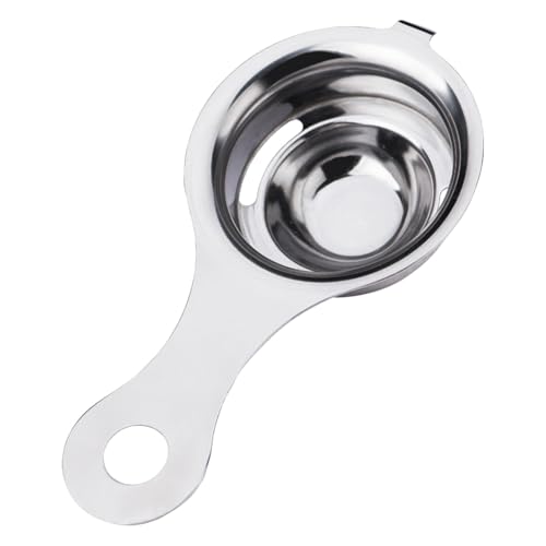 Herramienta de cocina separadora de huevos, separador de huevos de acero inoxidable, separador de yemas de huevo antideslizante que ahorra espacio, separación rápida y eficiente de claras de huevo