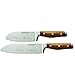 Rachael Ray Cucina Cutlery 2-Piece Japanese Stainless Steel Santoku Knife Set with Acacia Handles - ,Acacia Wood