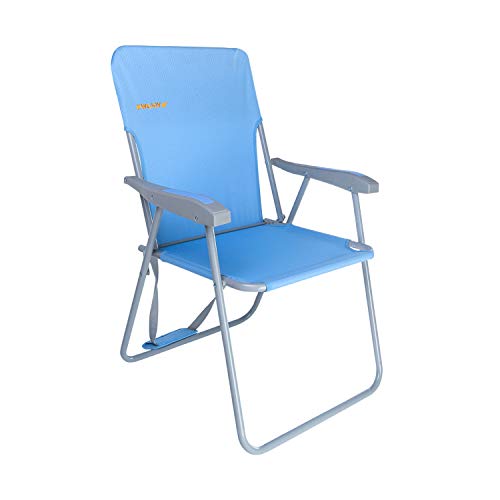 Image of #WEJOY High Back Seat Outdoor Lawn Concert Beach Folding Chair with Hard Arms Shoulder Strap Pocket for Adults Outdoor Camping Festival Sand, Supports 300 lbs