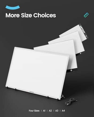 ARTDOT A4 LED Light Pad for Diamond Painting Kits for Adults, USB Powered Adjustable Brightness Diamond Art Light Board with Accessories