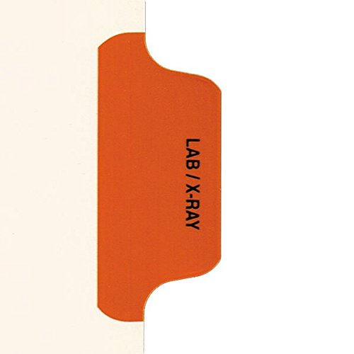 Individual Chart Divider Packs, Lab/X-Ray (Orange), Side Tab 1/8th Cut, Pos #4 (Pack of 50)
