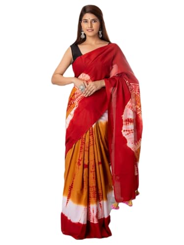 Tie & Dye Dyed Pure Cotton Mulmul Bandhani Saree - 27191110