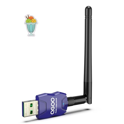 Class 1 Long Range Bluetooth Adapter for PC, QGOO USB Bluetooth Adapter for PC 5.3+EDR, Bluetooth Dongle Bluetooth Receiver Support Windows10/8.1/8/7?blue-115?