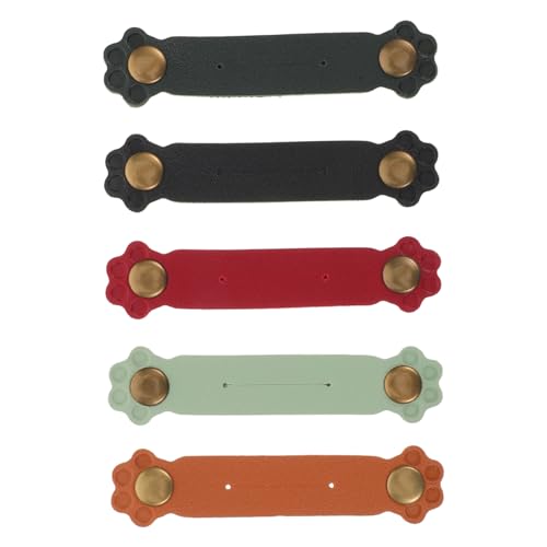 CIYODO 5 Piezas Organizadores de Cables PU con Forma de de Gato Enrollador para Auriculares y Cables de Multifuncional para Gestión Rápida y Casa y Oficina