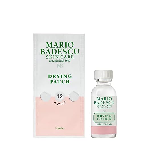 Mario Badescu AM/PM Blemish Kit, Includes Drying Lotion Spot Treatment with Salicylic Acid and Sulfur (1 Fl Oz) AND Drying Patch Facial Stickers, Invisible Pimple Patches (12 Count)