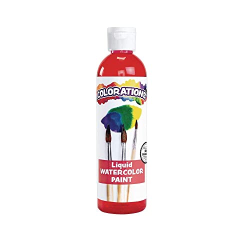 Colorations Liquid Watercolor Paint, 8 Fl Oz, Red, Non-Toxic, Painting, Kids, Craft, Hobby, Fun, Water Color, Posters, Cool Effects, Versatile, Gift #TOP14