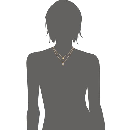 Lucky Brand Two Layered Gold Plated Necklace for women with Agate Blue Stone2