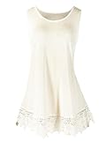 Epic MMA Gear Long Flowy Lace Bottom Sleeveless Tunic Top for Women (White, Medium)