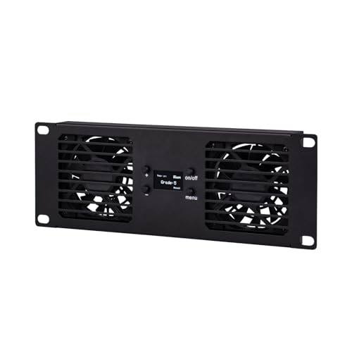 GeeekPi 10inch 2U Rack Mount Fan Unit with 2 Fans for DeskPi RackMate T1/T0/T2/T0 Plus/T1 Plus/TL1/10 inch Mini Server Rack