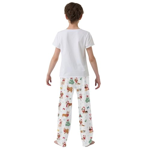 Boys' Pants Christmas Xmas Cute Animal Dogs Long Bottoms Jogger Pants Elastic Waist Trousers with Pockets S-XL3