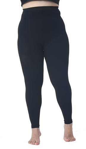 plus size 5xl medical compression pantyhose for women amp men 20-30 mmhg graduated compression leggings opaque footless waist high compression stockings for edema varicose veins flight dvt black