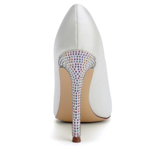 Women's Wedding Shoes Pointed-Toe Satin Low-Heeled, Closed-Toe Slip-On Pumps - Elegant Evening & Dress Styles for Brides and Bridal Parties2