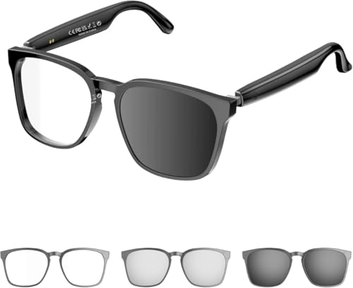 �X�}�[�g�O���X Bluetooth5.3 �ϐF�����T���O���X ���C�����X�I�[�f�B�I �I�[�v���C���[ �����}�C�N UV400 �u���[���C�g�J�b�g AI �|�� ���y�ʘb�Ή� (F)