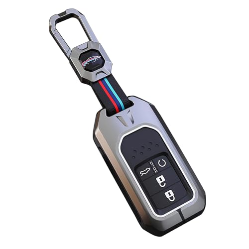 Image of BKN Premium Metal Silicon Key Cover Compatible for Honda City | Civic 2023 2024 | Amaze | BR-V, CR-V, Jazz, WR-V 4 Button Smart Key | Full Protections Visible in Low-Light Conditions