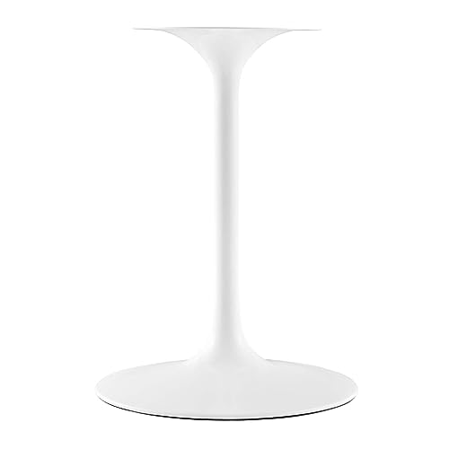 Image of Modway Lippa Round 36 inch Mid-Century Modern Artificial Marble Dining Table in White