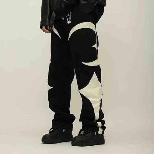Men's Street Hip-hop Fashion Printed Jeans Denim Pants Y2K Denim Gothic Loose Casual Pants2