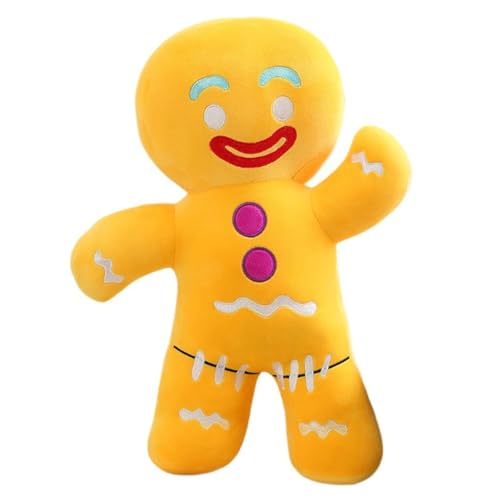 KUKUShining Homem de gengibre de pelúcia, almofada macia e repleta bonita almofada decorativa Natal figura de peluche para a casa (46 cm/18,1 pol)