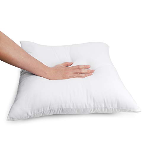 Cabax Premium Square Sham Stuffer Hypo-Allergenic Poly Pillow Form Insert White, 18" L X 18" W (8 Pack) #TOP2