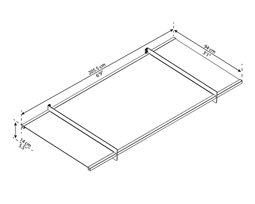 Canopia by Palram Vordach für Haustür Nancy 2050 Pultvordach 205 x 94 cm Grau Sonnenschutz Haustürvordach inkl. Regenrinne