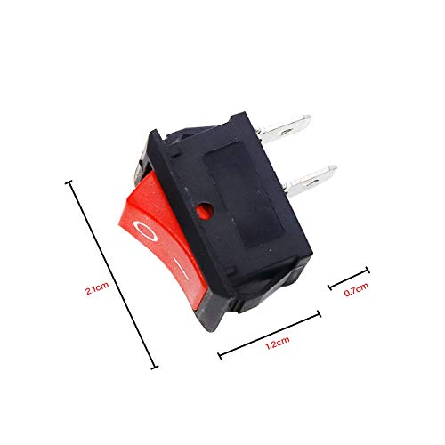 Image of Electronic spices Small Mini Boat Snap-in 2-Pin Plastic On /Off Rocker Switch Button (100psc) (RED)