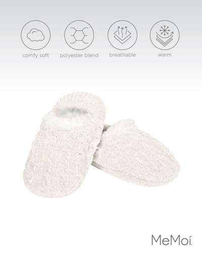 Image of MeMoi Women's Classic Cable Knit Chenille Non-Skid Slipper