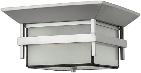 Hinkley Harbor Transitional Two Small Outdoor Light Flush Mount, Titanium