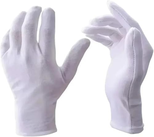 Guantes de protección blancos de alta elasticidad para uso diario en pack de 50 pares