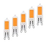 G9 LED Dimmbar Leuchtmittel 7W Ersatz Für 65W G9 Halogenlampe, Warmweiß 2700K 650LM AC220-240V,G9 Sockel Glühlampe, Kein Flackern,Stiftsockellampe, 60*14mm,5Er Pack
