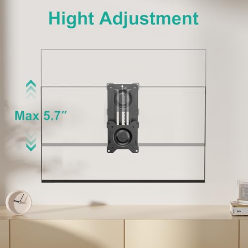 Image of WALI Single Monitor Wall Mount, Height Adjustable for 17-32 inch Computer Monitor Bracket, up to 17.6 Lbs, Fits 1 Screen with Max Mounting Holes 100x100mm (1732LM), Black