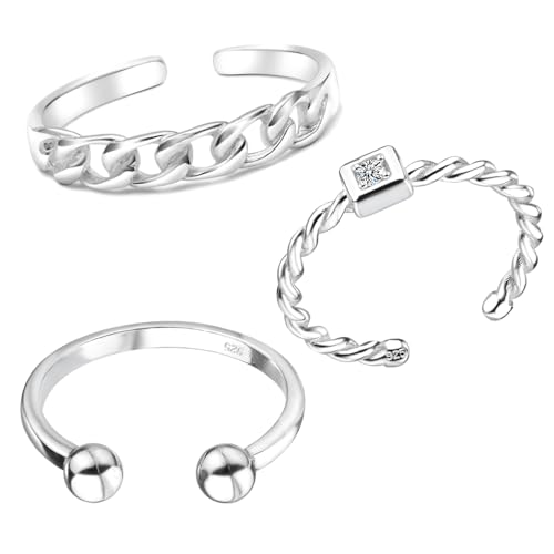 LeCalla anillos de plata de ley 925 con circonita cúbica y acabado fino para mujer