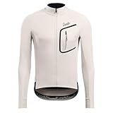 [サンティック] サイクルジャージ 冬 裏起毛 長袖 サイクルジャケット サイクリングウェア メンズ 自転車 5-15 度対応（ホワイト L）