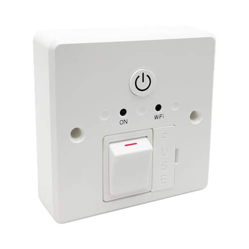 Smart WiFi Fused Spur Timer Switch for Immersion Heaters, Electric Towel Rails, Storage Heaters & Lighting - 13A Timer Switch with Power Monitoring | Alexa & Google Voice Control | No Hub Required