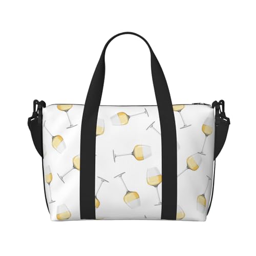 Bolsa de mano para laptop para el trabajo, bolsa de gimnasio con estampado de vidrio champán para mujeres y hombres, bolsas de viaje cruzadas para mujeres y hombres, bolsas de viaje para mujeres y