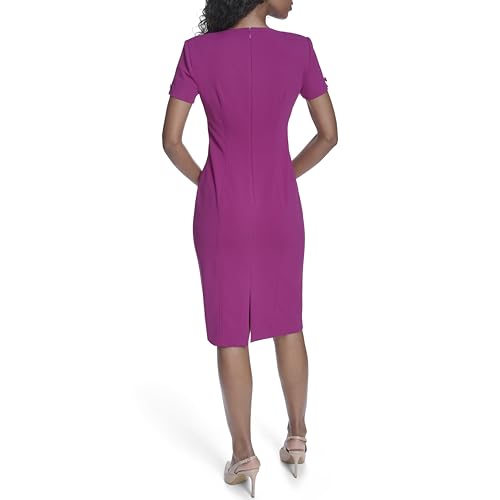 Image of Calvin Klein Women's Seamed Scuba Crepe Sheath Dress