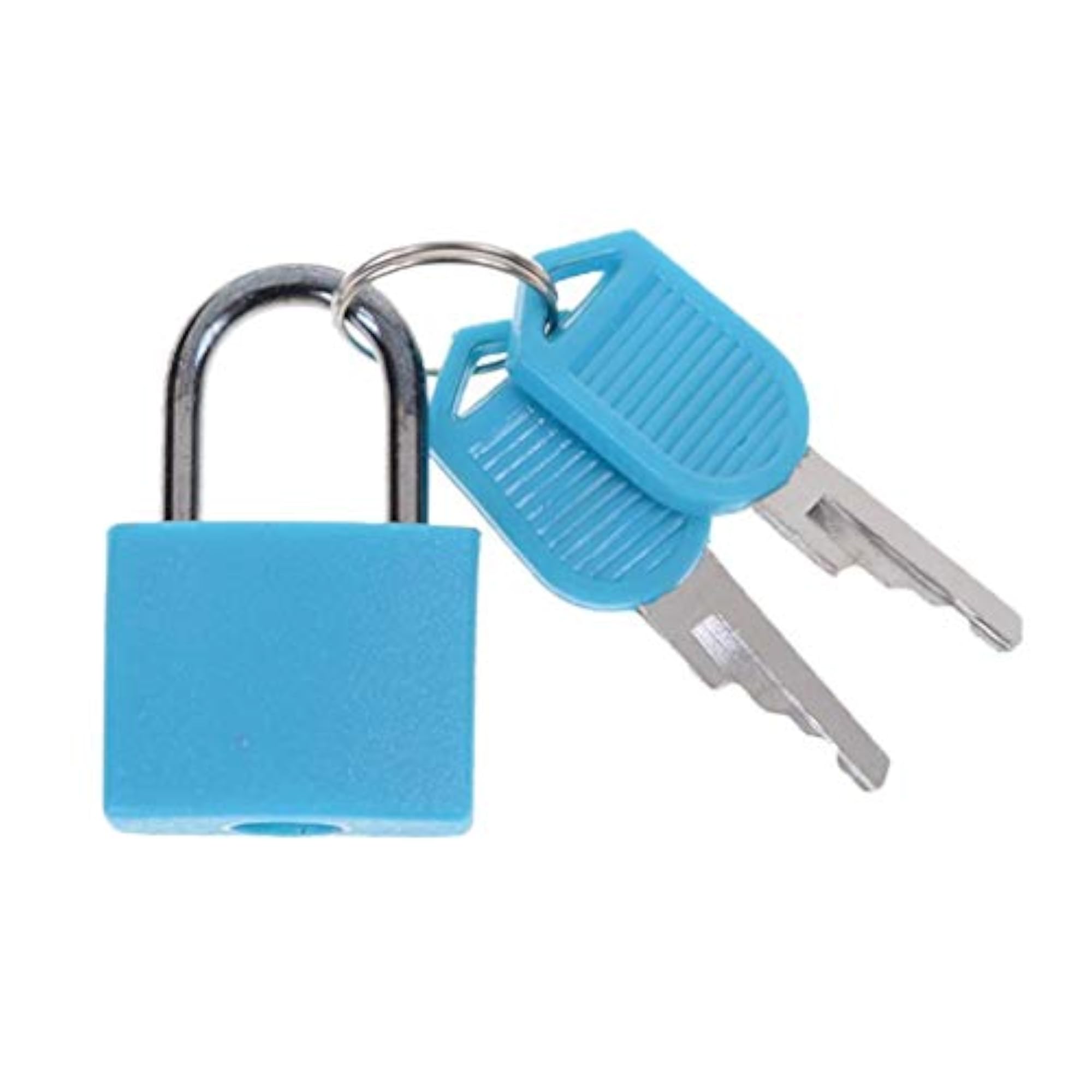Mini Steel Padlock for Suitcases, Daily Travel Lock with 2 Keys, Blue