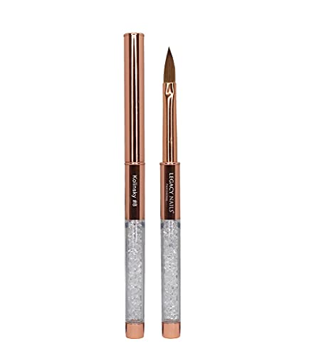 Legacy Nails Professional Rose Gold Kolinsky Nail Brush #8 -