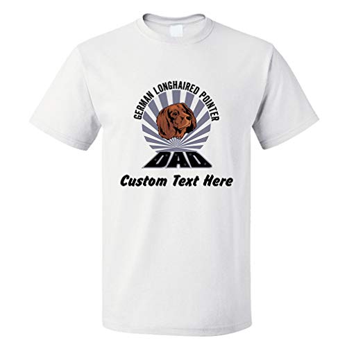 Custom Funny Graphic T Shirts for Men Dad German Longhaired Pointer Dog Cotton Top White Personalized Text Here 3X Large