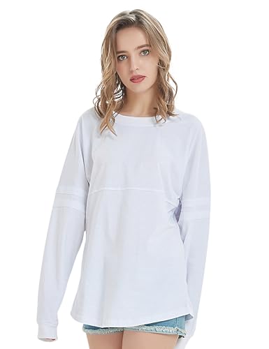 TopTie Women's Crewneck Pom Pom Pullover Jersey Youth Long Sleeve Game Day Jersey Tee Shirt Blank4