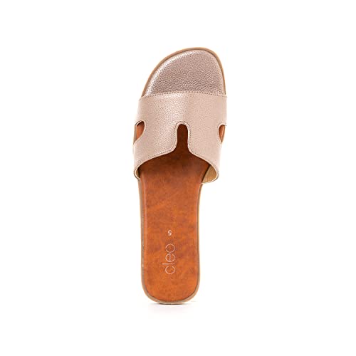 Image of Cleo Grey Mule Flat Sandal for Women