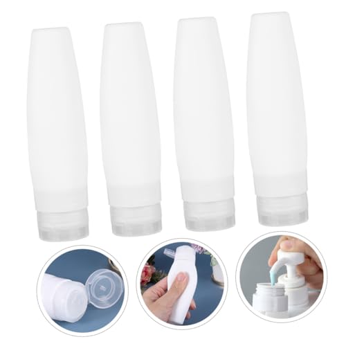 SAFIGLE 4個 シリコン製装瓶 軽量 詰め替え用化粧品収納容器 旅行用トラベルボトル シャンプー ローション対応洗いやすい