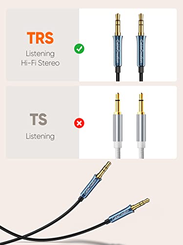 Image of CableCreation Aux Cord 6Feet /1.8M,3.5Mm Audio Cable Male To Male Hi-Fi 1 /8 Inch Braided Auxiliary Stereo Jack Compatible With Headphone,Car,Phone,Speaker With Aux Port,Bule,Blue