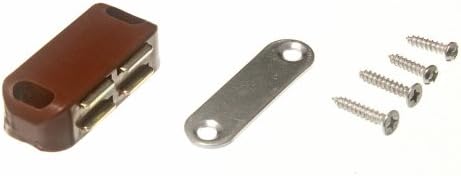 Onestopdiy 8 X Magnetic Cupboard Catch Brown + Keeper Plate + Fixing Screws NEW