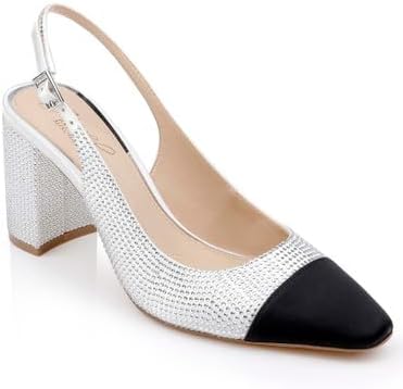 Jewel Badgley Mischka Tatum Slingback Block Heels with Capped Toe - Image 2