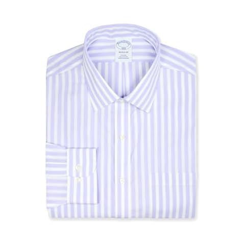 Brooks Brothers Mens Regular Fit All Cotton Pastel Striped Pocket Dress Shirt Cover