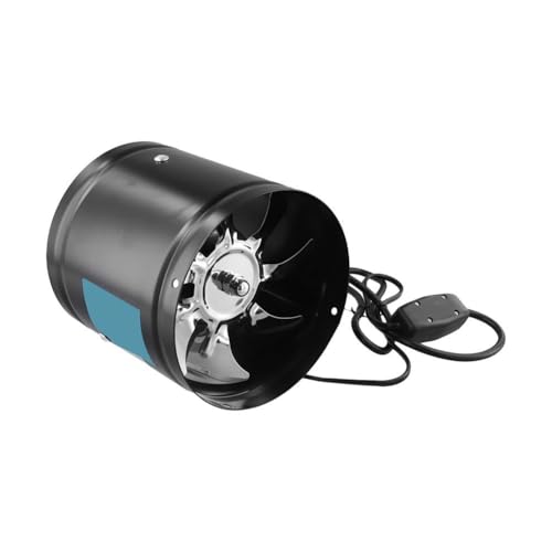 Gettimore Ventilador extractor bidireccional de 150 mm con aspas de metal, 530 m³/h, conducto de flujo de aire para cocina, baño, oficina o taller, color negro