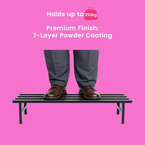 Image of Garden Genie Square Plant Stand Set of 2 | Heavy Duty Iron Plant Stand for Indoor & Outdoor Use | Pot Stand for Indoor Plants | Planter Stand for Balcony (Black)