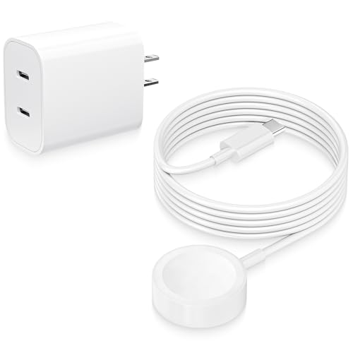 Fast Charge for Apple Watch Charger, Dual USB C Port Quick iWatch Charger Block with 3.3FT USB C Magnetic Fast Charging Cable Wireless Cord for Apple Watch Series 11/10/9/8/7/6/5/SE 3/SE 2/SE/Ultra 3