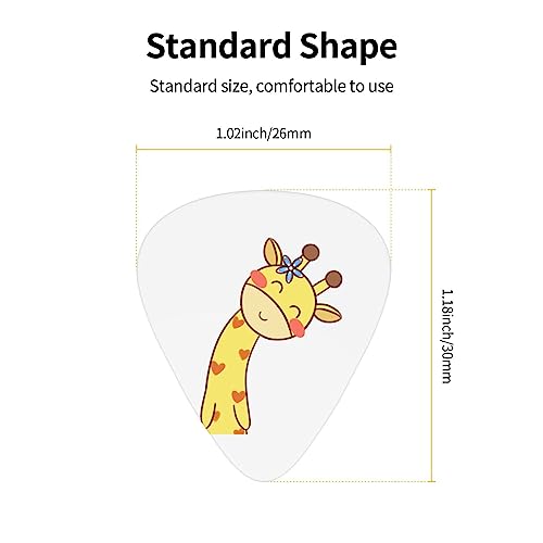 Lot de 12 médiators tendance et durables en forme de girafe pour ukulélé, guitare électrique, basse - Les Beatles, Paul McCartney, John Lennon, RIngo Starr, George Harrison Lot de 12 médiators tendance et durables en forme de girafe pour ukulélé, guitare électrique, basse – Image 5