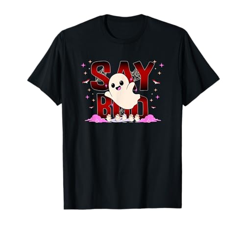 Say Boo Cute Ghost Fun Halloween Spooky Vibes T-Shirt